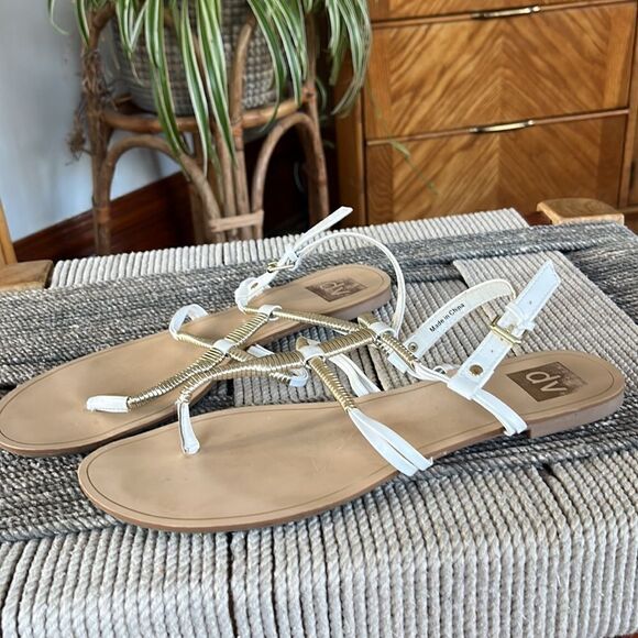 Dolce vita | white and gold thong sandals size 8.5 - Picture 2 of 5